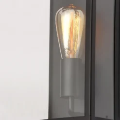 Minerva Outdoor Box Lantern Wall Light - Black -Lighting Shop 13956092 1724995190332837