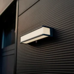 Lutec Doblo Solar Powered LED Wall Light - Anthracite -Lighting Shop 13971737 2094993071497577