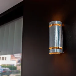 Lutec Ran 2x GU10 Outdoor Wall Light - Galvanised Steel -Lighting Shop 13971738 1744993071487236