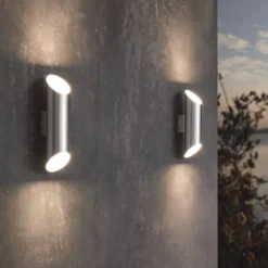 Eglo Agolada Outdoor LED Wall Light - Stainless Steel -Lighting Shop 14222376 2125020562524236