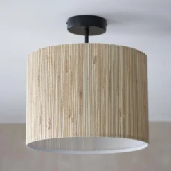 Caen Semi Flush Ceiling Light - Natural -Lighting Shop 14301796 1175038438947531