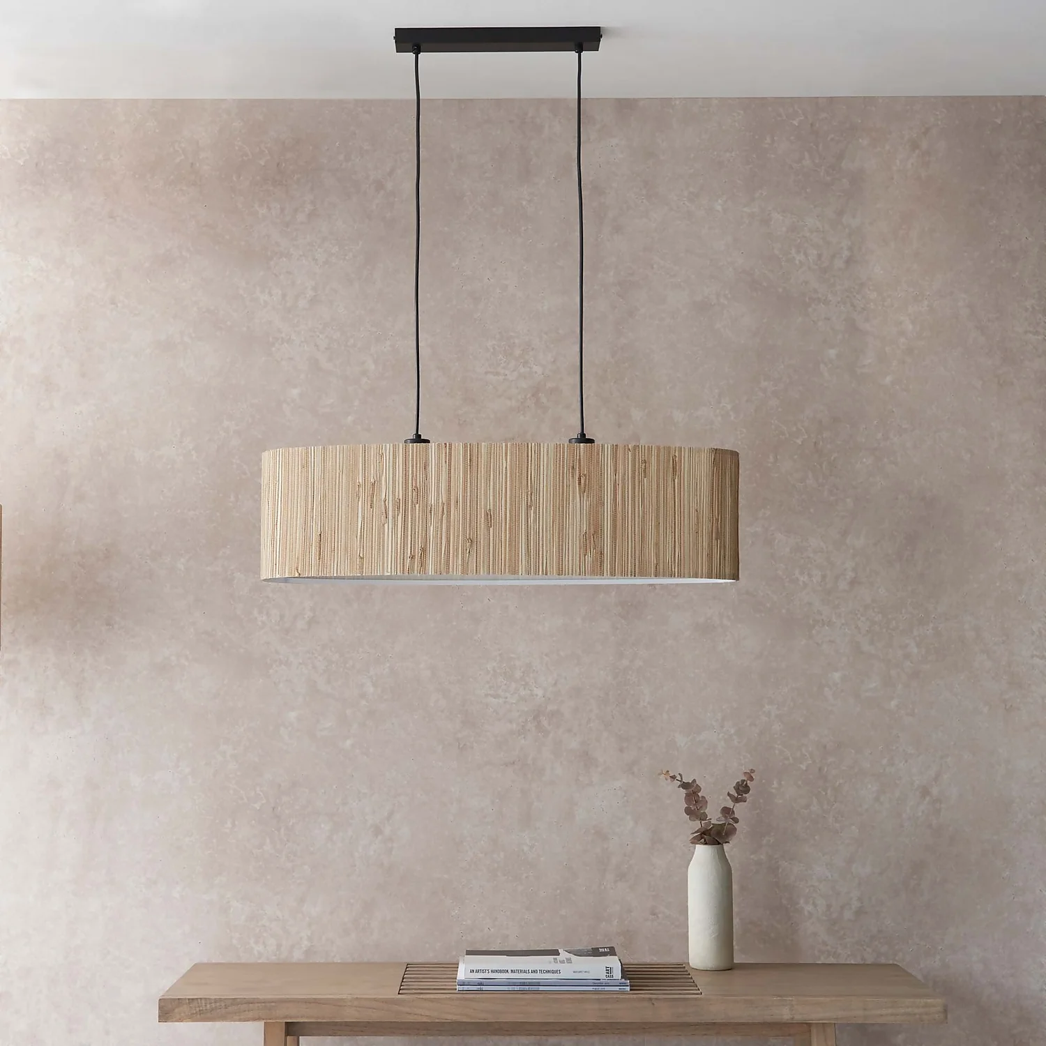Caen Linear Pendant Ceiling Light - Natural 5 Caen Linear Pendant Ceiling Light - Natural - Image 3