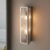 Daltra Large Ribbed Bathroom Wall Light - Chrome Effect -Lighting Shop 14301806 8085038438994028