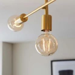 Logie Semi Flush Ceiling Light - Brass Effect 16 Logie Semi Flush Ceiling Light - Brass Effect -Lighting Shop 14301818 6885038439112603
