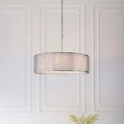 Orton Pendant Ceiling Light - Nickel Effect -Lighting Shop 14301824 1125038438454577