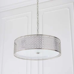 Orton Pendant Ceiling Light - Nickel Effect -Lighting Shop 14301824 1915038438344486