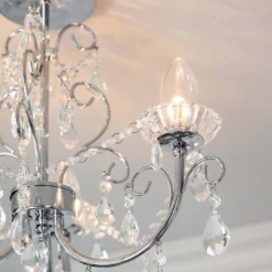 Shanzie Semi Flush Bathroom Chandelier Light - Chrome Effect -Lighting Shop 14301829 1175038439673321