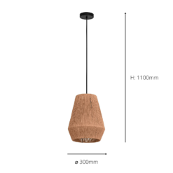 Eglo Alderney Pendant Ceiling Light - Black & Natural 13 Eglo Alderney Pendant Ceiling Light - Black & Natural -Lighting Shop 14302952 1055038223342604