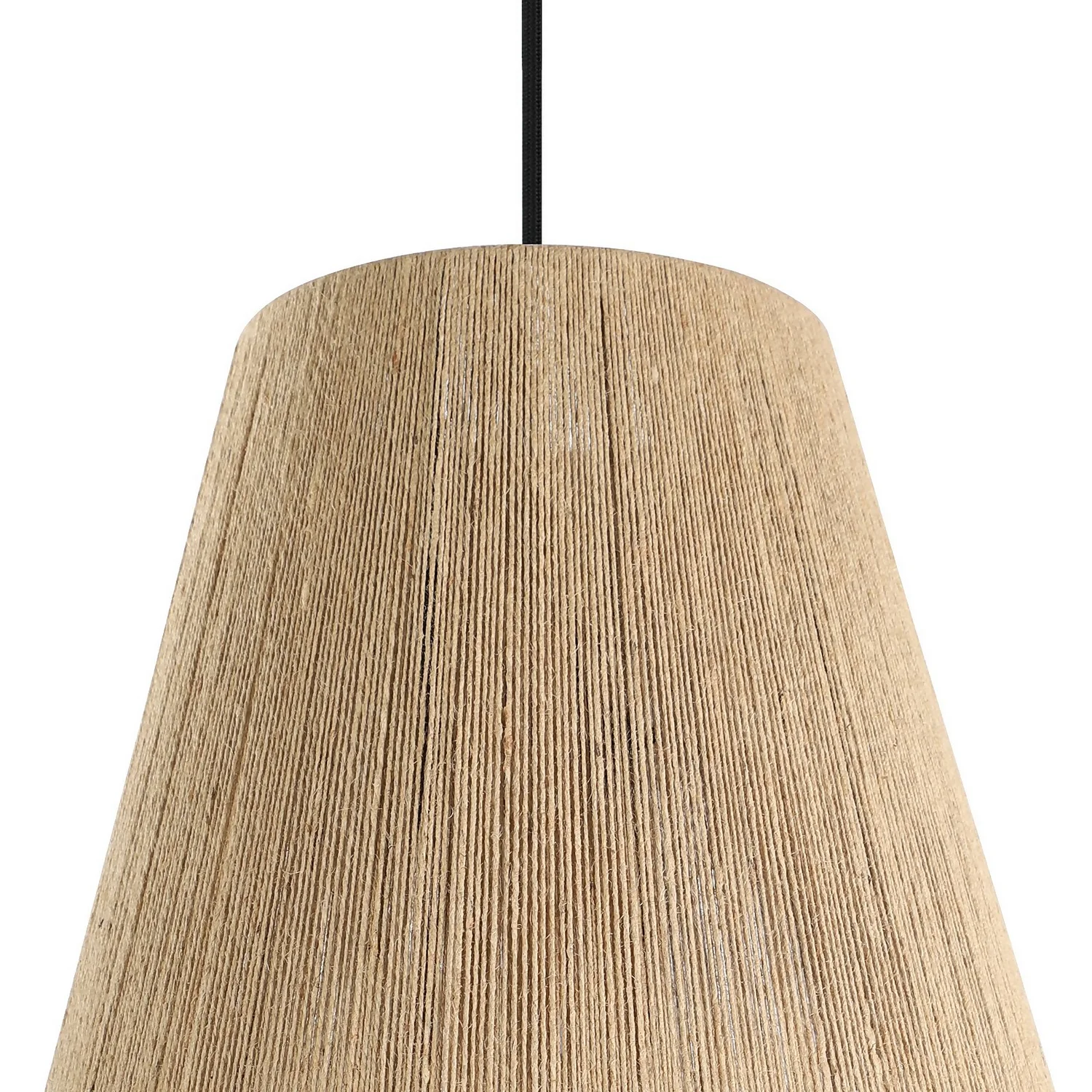 Eglo Alderney Pendant Ceiling Light - Black & Natural 6 Eglo Alderney Pendant Ceiling Light - Black & Natural - Image 4