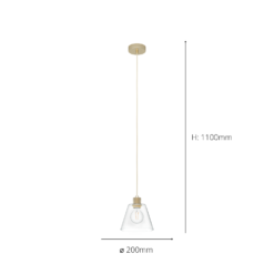 Eglo Copley Pendant Ceiling Light - Soft Gold & Clear -Lighting Shop 14302957 8155038223998848