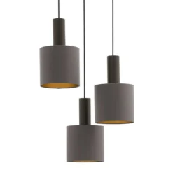 Eglo Concessa 1 3 Lamp Pendant Ceiling Light - Cappuccino & Gold -Lighting Shop 14302962 3315038224252558