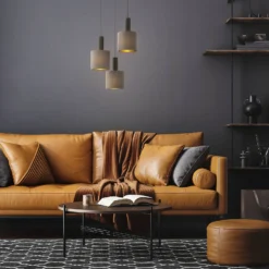 Eglo Concessa 1 3 Lamp Pendant Ceiling Light - Cappuccino & Gold -Lighting Shop 14302962 5785038224215196