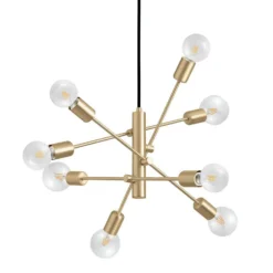Eglo Gradoli 1 8 Lamp Pendant Ceiling Light - Brushed Brass -Lighting Shop 14302964 1245038223583981