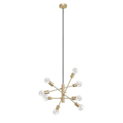 Eglo Gradoli 1 8 Lamp Pendant Ceiling Light - Brushed Brass -Lighting Shop 14302964 4995038223535951