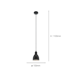 Eglo Priddy Pendant Ceiling Light - Black -Lighting Shop 14302969 1445038223728401