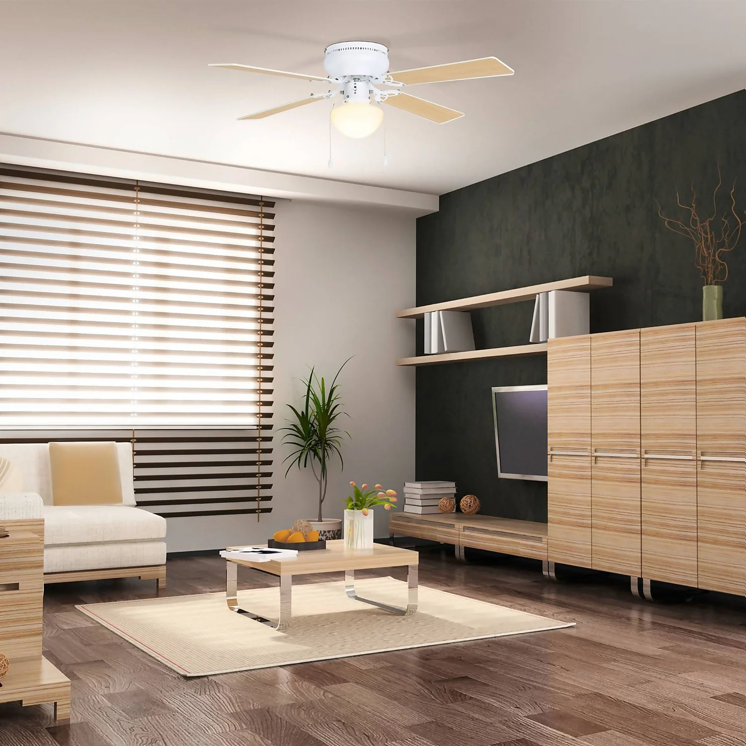 Eglo Cagliari Ceiling Fan With Light - Matt White 8 Eglo Cagliari Ceiling Fan With Light - Matt White - Image 6