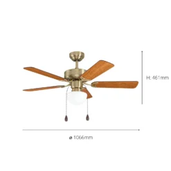 Eglo Cadiz Ceiling Fan With Light - Aged Brass & Wood 10 Eglo Cadiz Ceiling Fan With Light - Aged Brass & Wood -Lighting Shop 14742121 1455052700419252