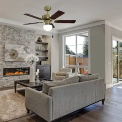 Eglo Cadiz Ceiling Fan With Light - Aged Brass & Wood 11 Eglo Cadiz Ceiling Fan With Light - Aged Brass & Wood -Lighting Shop 14742121 7655052700454133