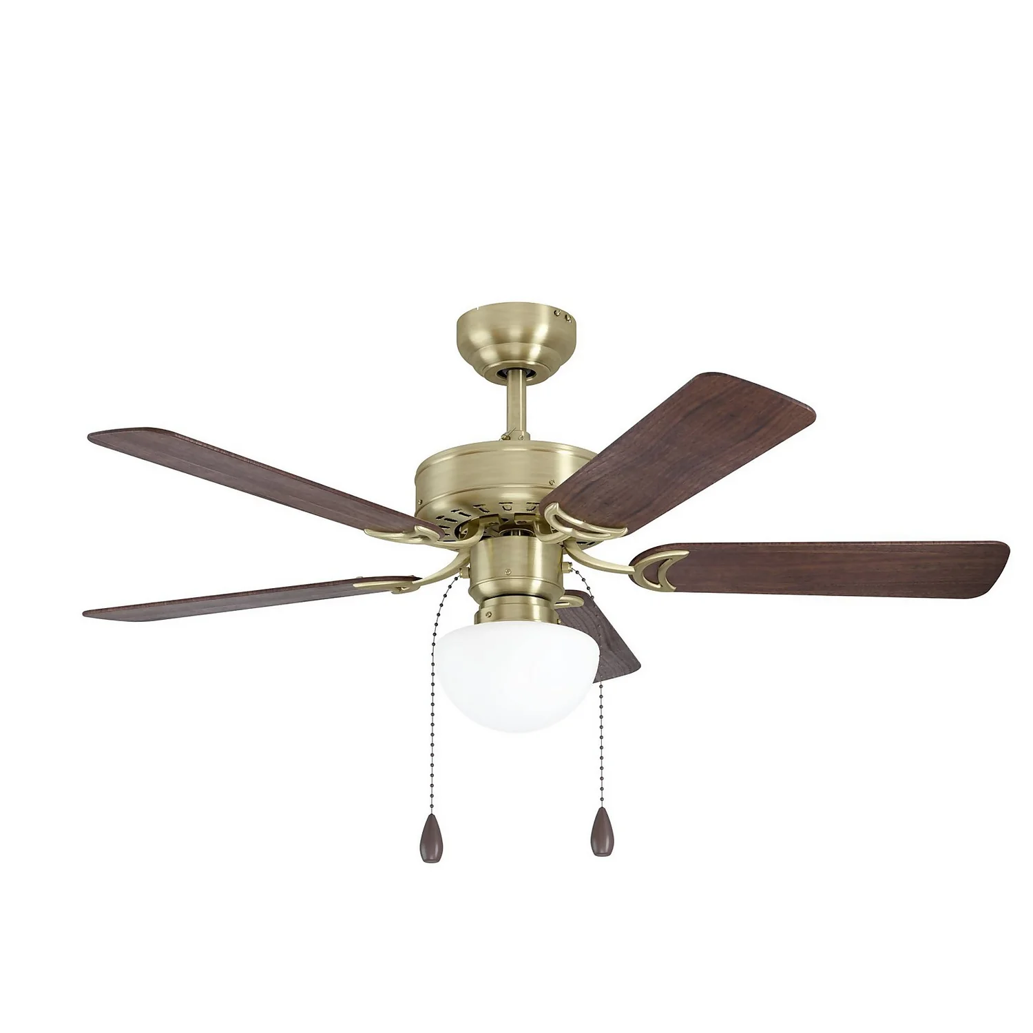 Eglo Cadiz Ceiling Fan With Light - Aged Brass & Wood 5 Eglo Cadiz Ceiling Fan With Light - Aged Brass & Wood - Image 3