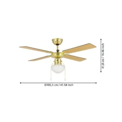 Eglo Fortaleza Ceiling Fan With Light - Bronze & Wood -Lighting Shop 14742122 1545052700468566